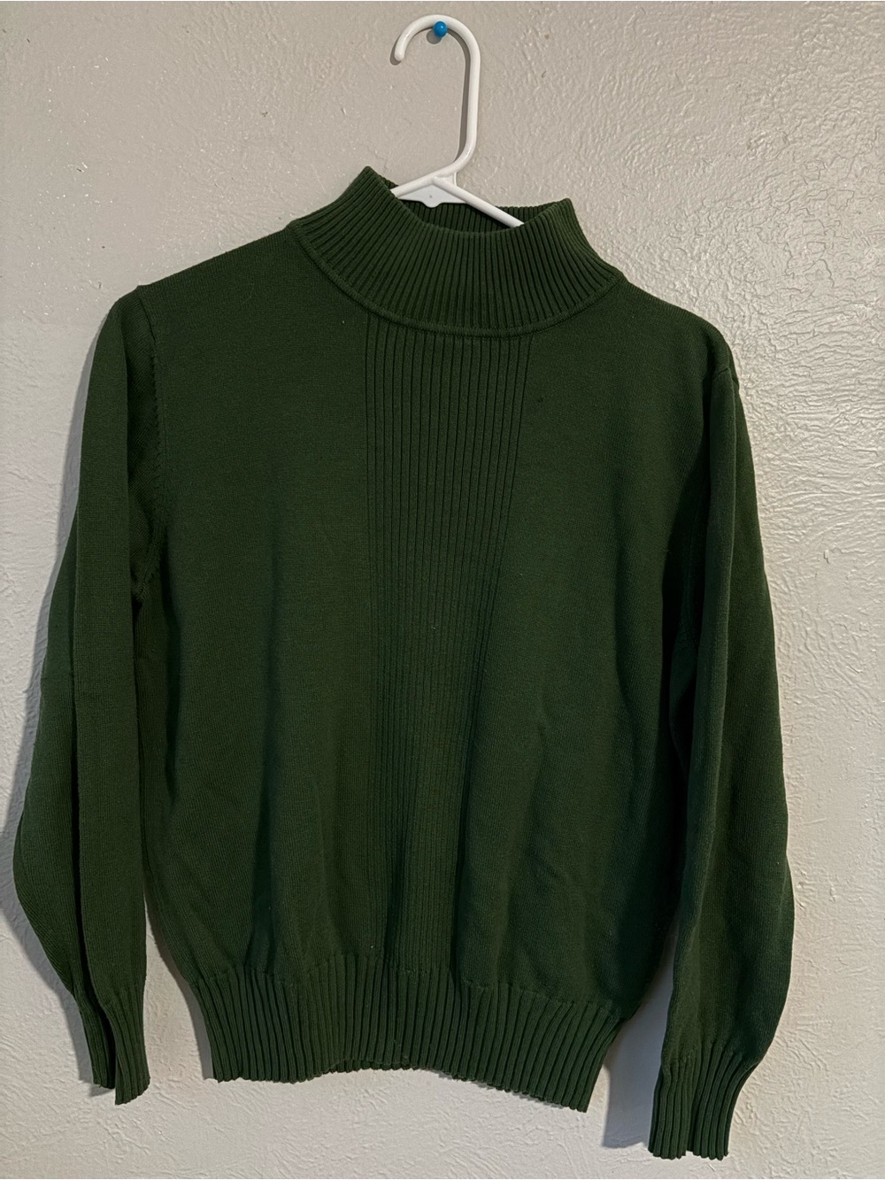 Dress Barn Forest Green Ribbed Funnel Neck Sweater